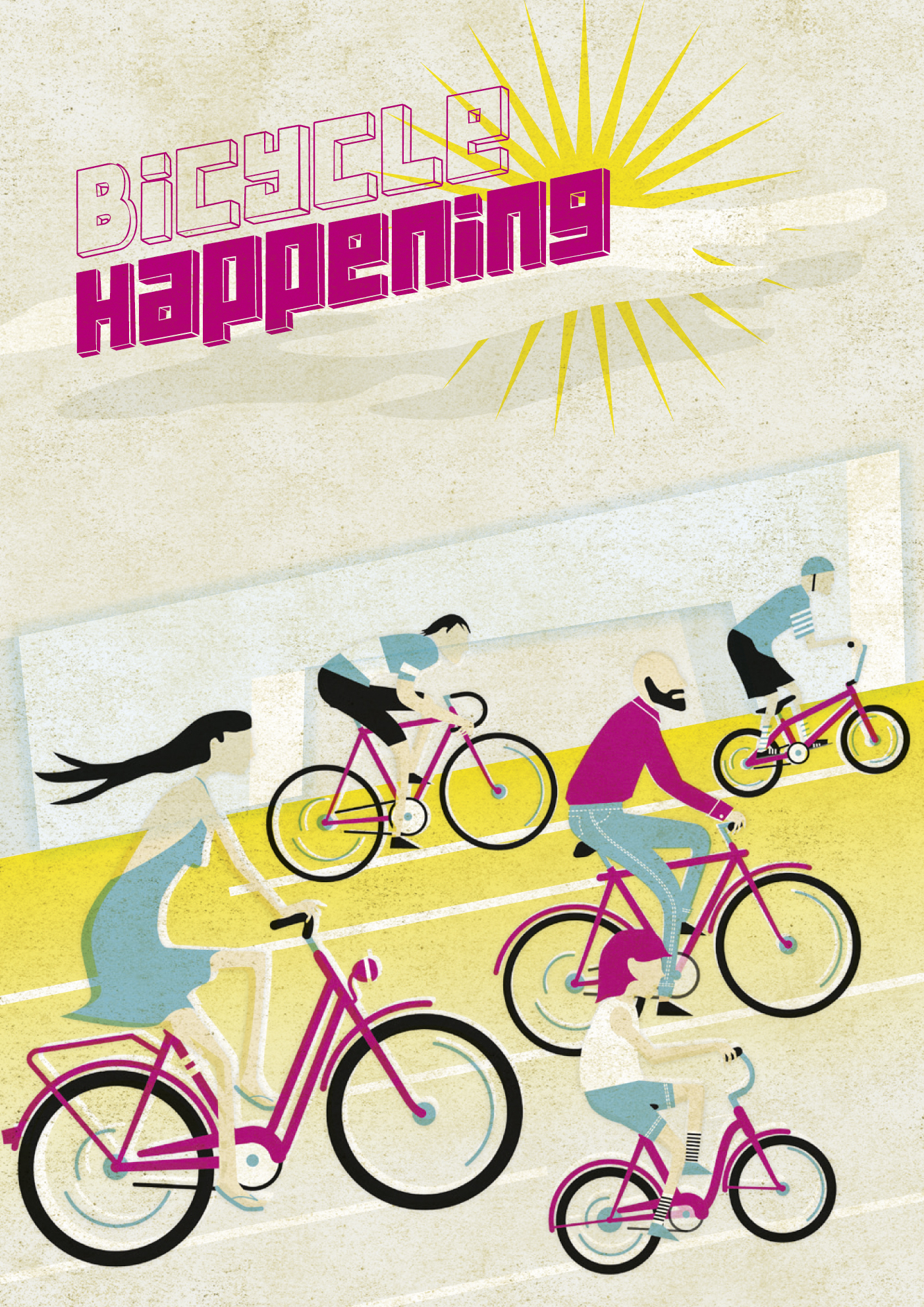 Bicycle Happening – Illustration © Martin Bruner Sombrero Design