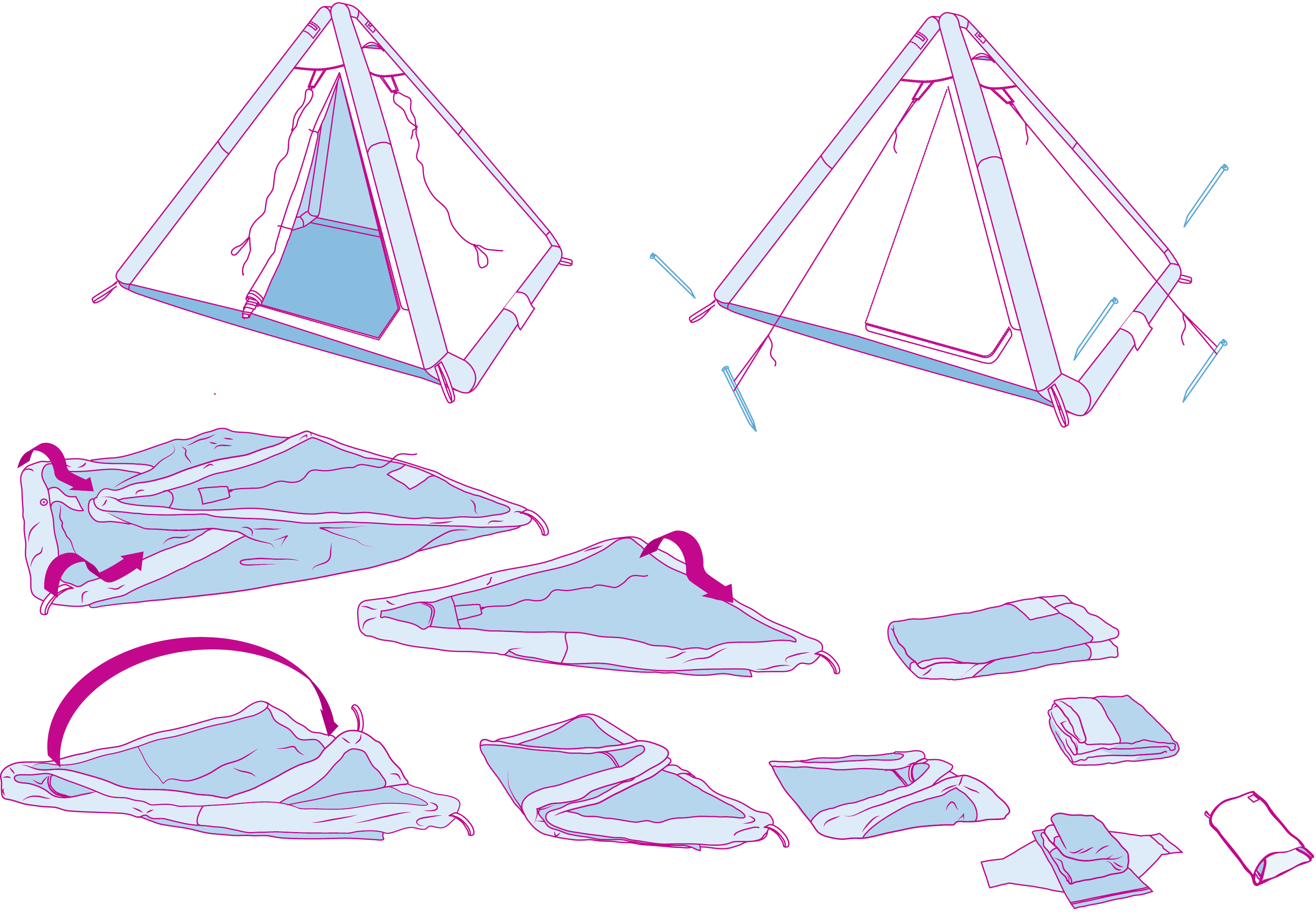 Gentle Tent – Aufbauanleitung _Illustration © Martin Bruner Sombrero Design