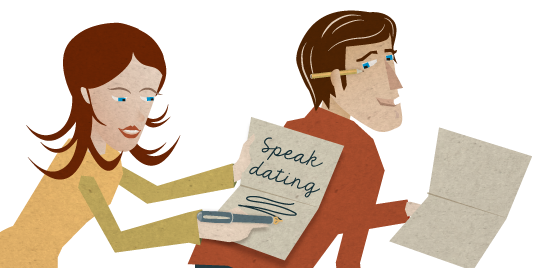 Speak Dating Folder Design and Illustration © Martin Bruner Sombrero Design